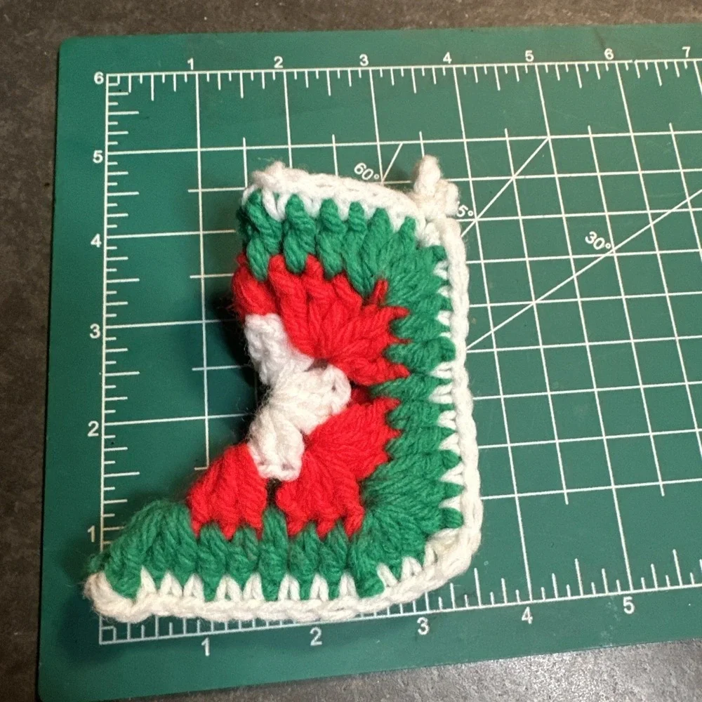 Handmade Crochet Christmas‎ Ornaments Tree Stocking Wreath Mini Hat Set